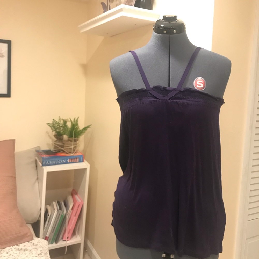 Vanessa Bruno spaghetti strap purple top
